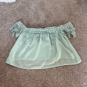 Tobi mint off the shoulder blouse